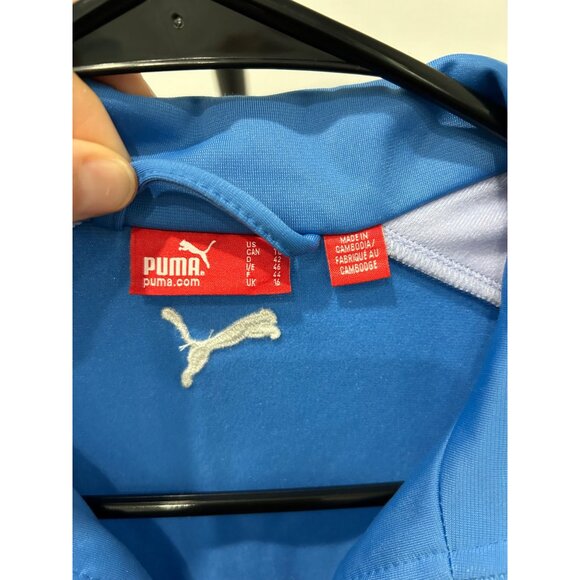 Vintage Puma Womens Track Jacket Size L Full Zip Blue White Stripes - Picture 5 of 10